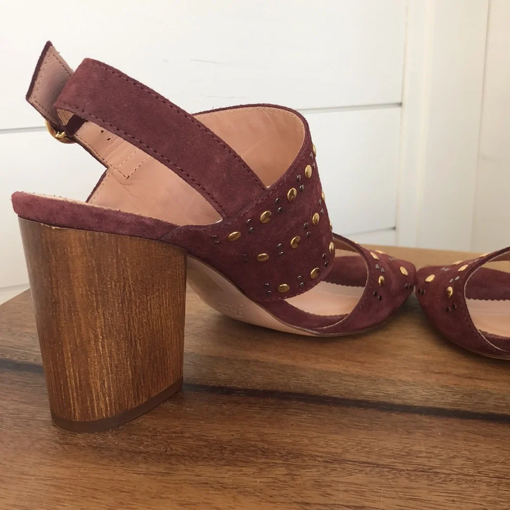 New J. Crew Made in Italy Leather Block heel Sandals. - Picture 13 of 17